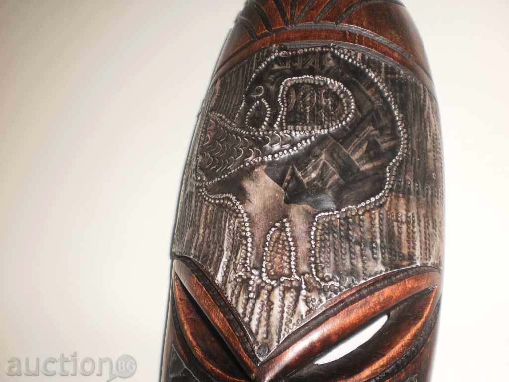 Auction  African mask of ebony and copper-7, large