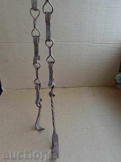 lanț semineu forjate manual, cu lanț, fier forjat - 5 lanț semineu forjate manual, cu lanț, fier forjat - 5