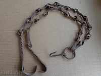 Hand forged chain for hearth, chain, wrought iron