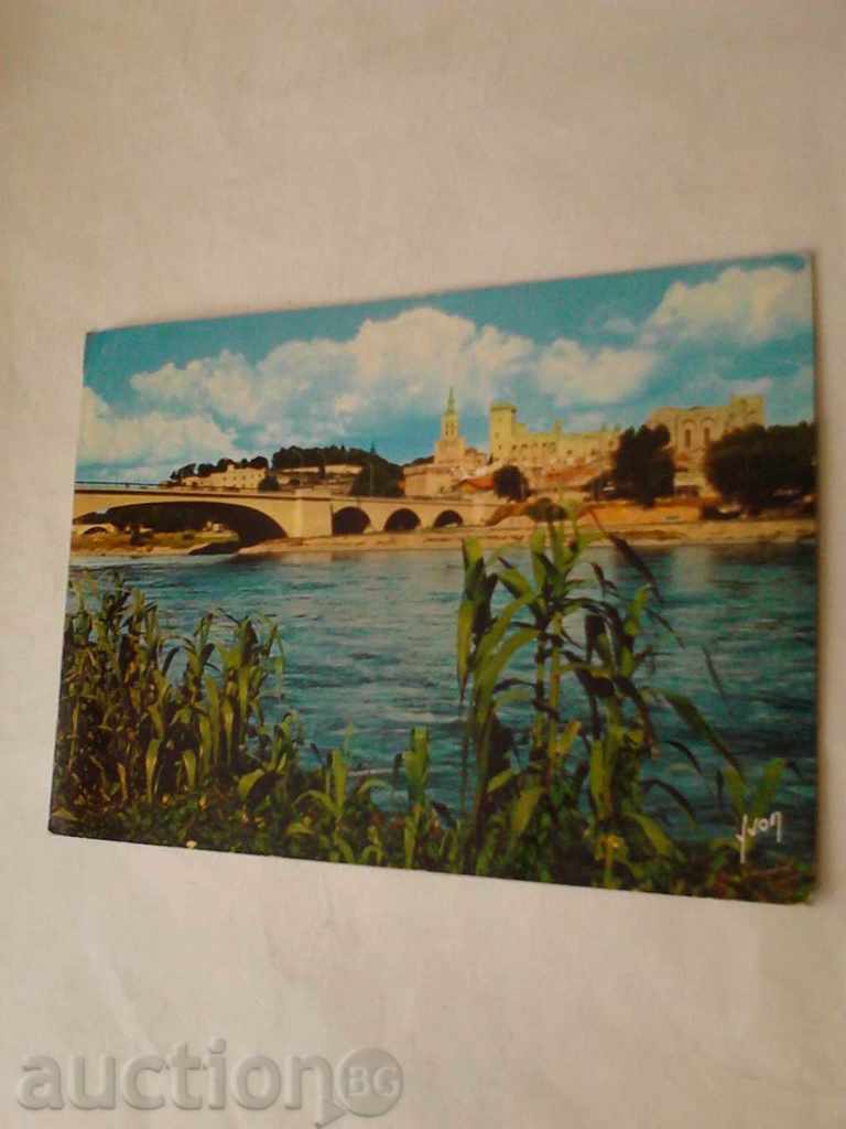 Postcard Avignon Pont reliant Avingnon