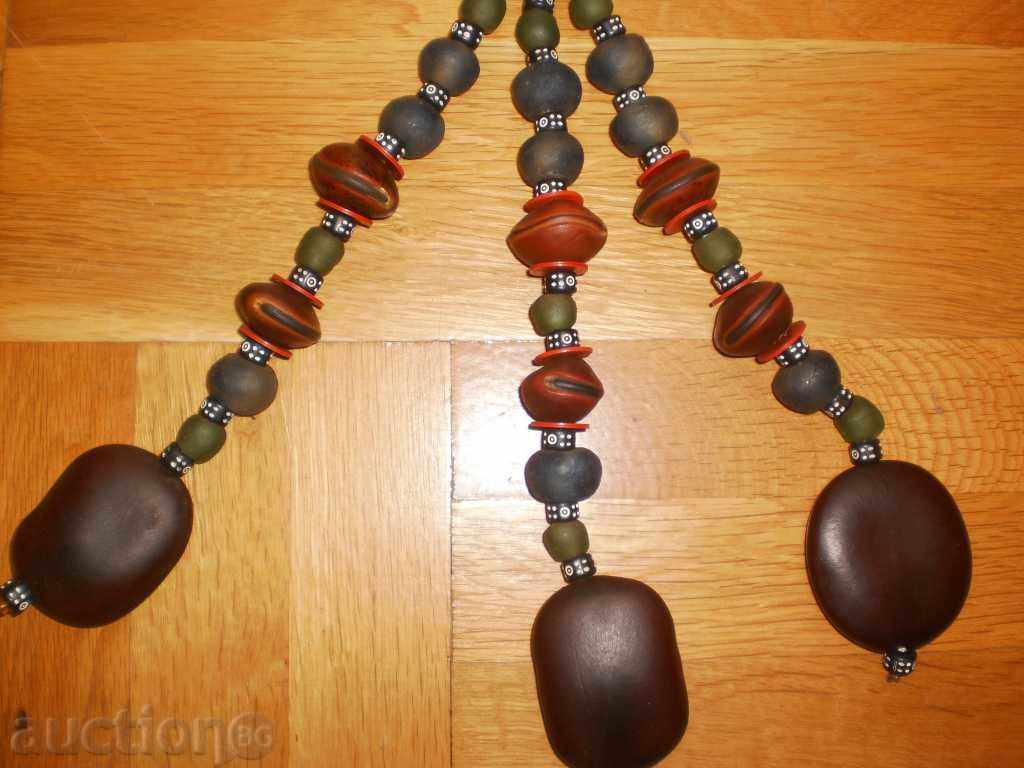 Wall decoration with ceramics and exotic seeds from Africa-2 - 6