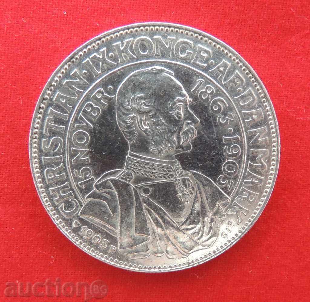 2 coroane 1903 Danemarca argint LICITATIE DE CALITATE -