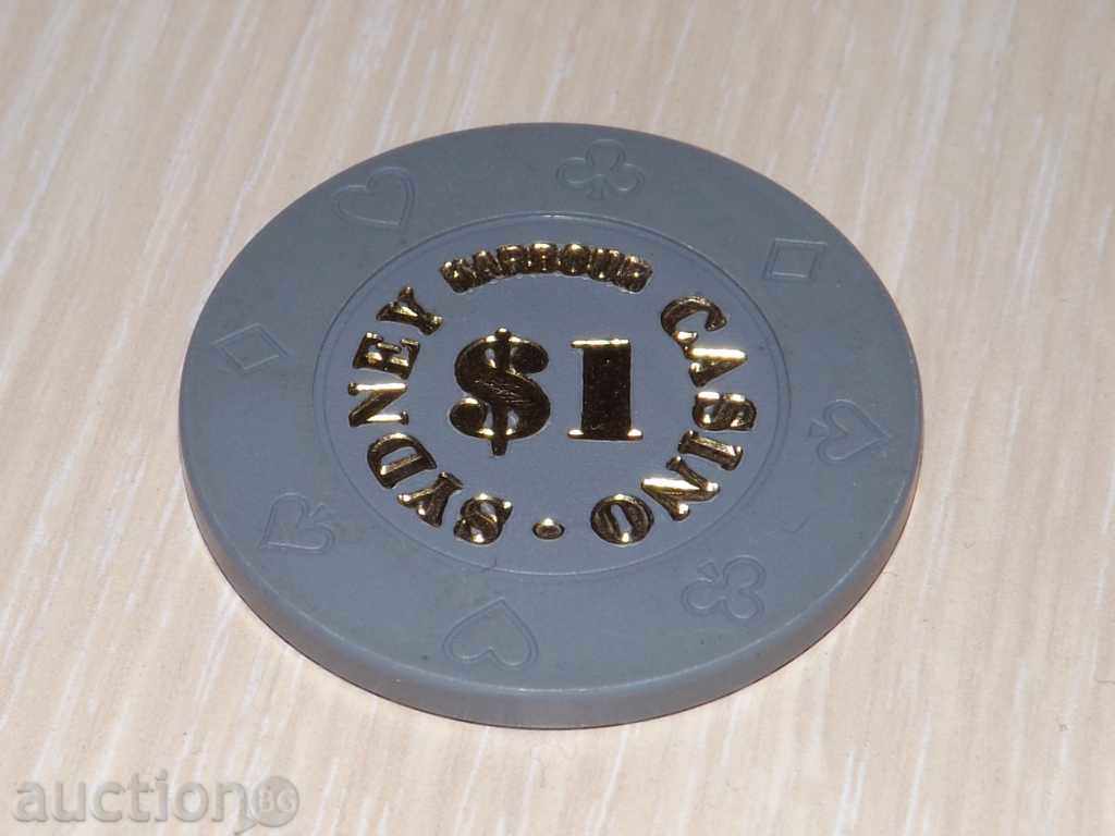 Τσιπ 1 δολάριο Σίδνεϊ της Αυστραλίας