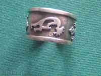 Silver solid ladies ring