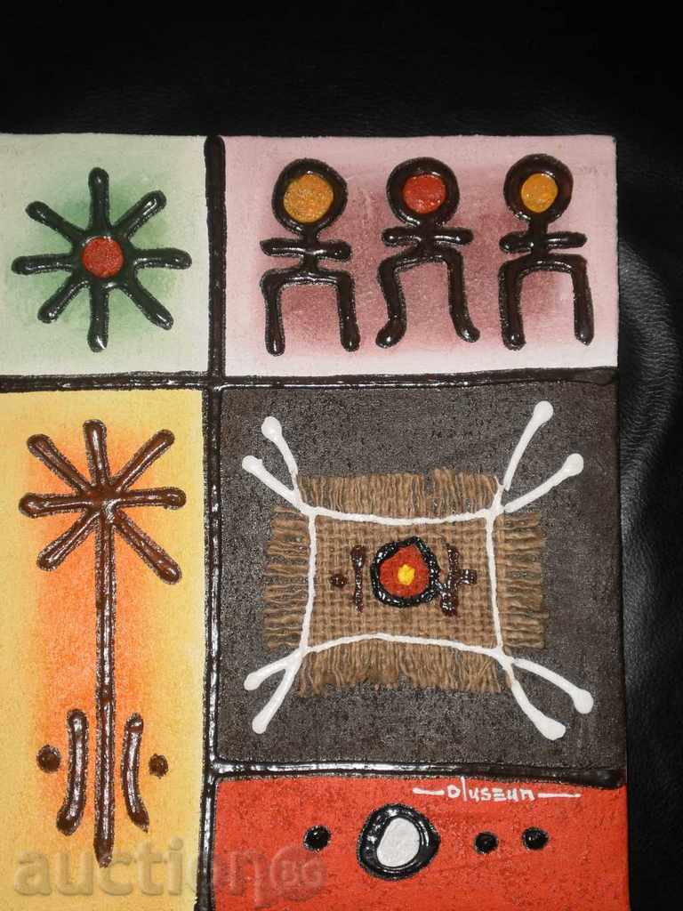 African oil and colored paraffin painting-series-1 - 7 African oil and colored paraffin painting-series-1 - 7