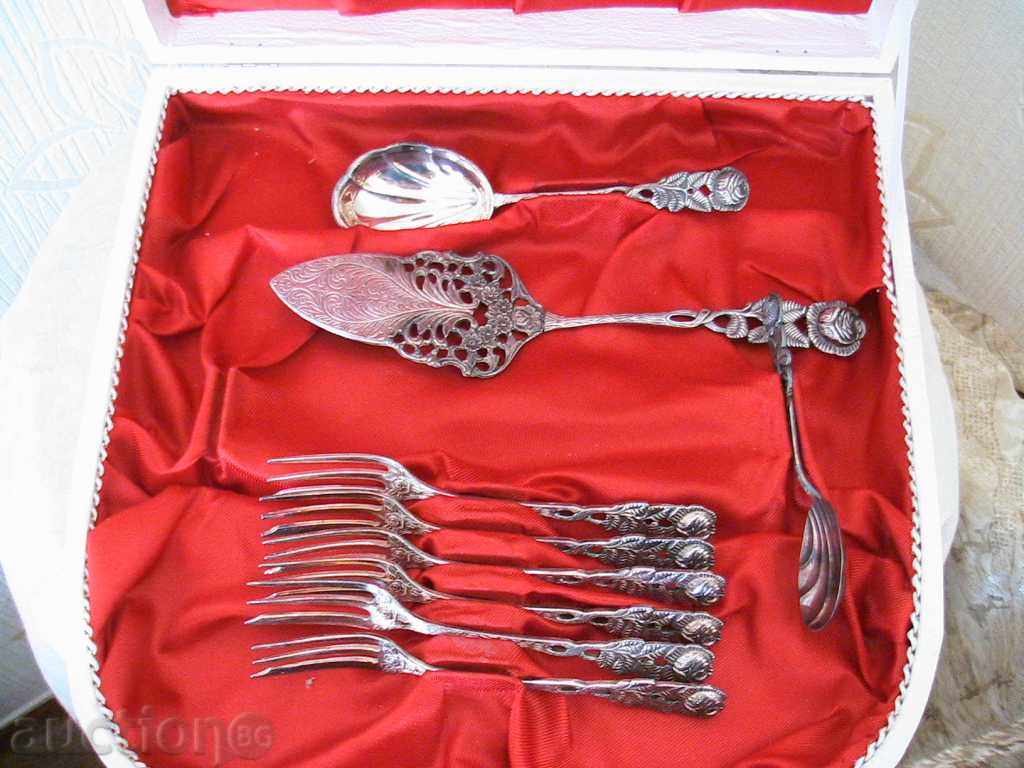 Delivery of DESSERT CUTLERY, SILVER-PLATED, ROSE PRINTING, stamp