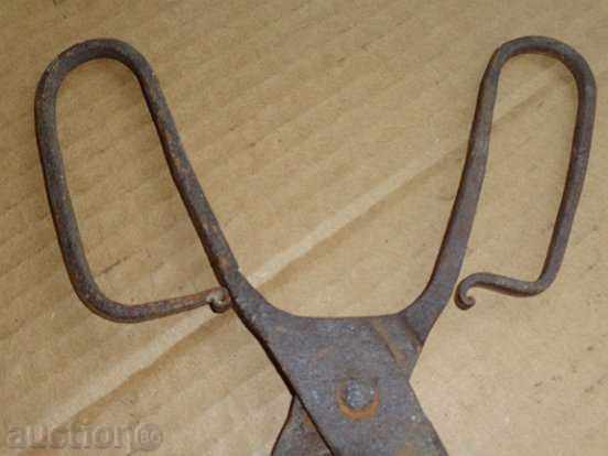 Стара ръчно кована ножица, ковано желязо - 5