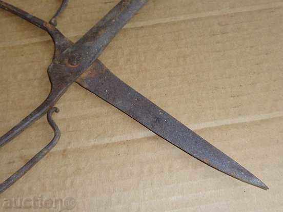 Стара ръчно кована ножица, ковано желязо - 7