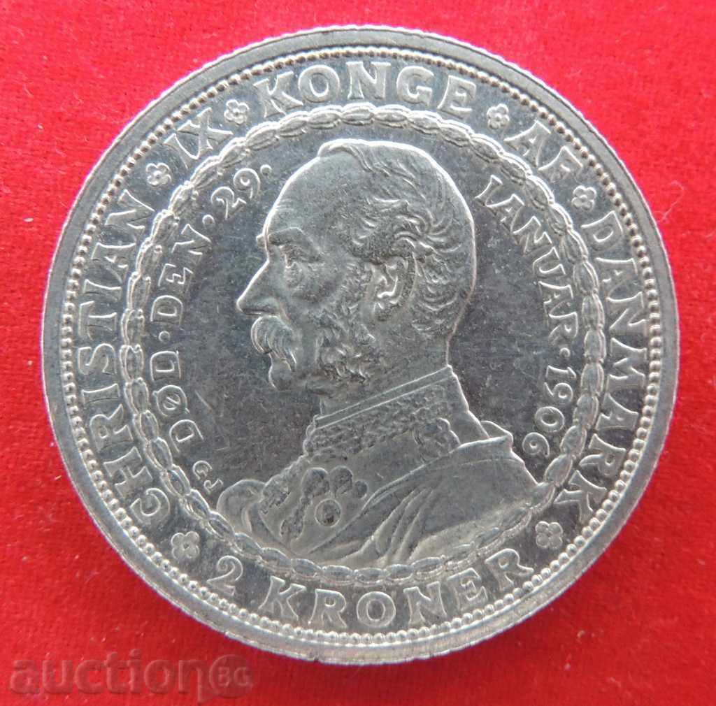 2 coroane 1906 Danemarca argint LICITATE DE TOP CALITATE