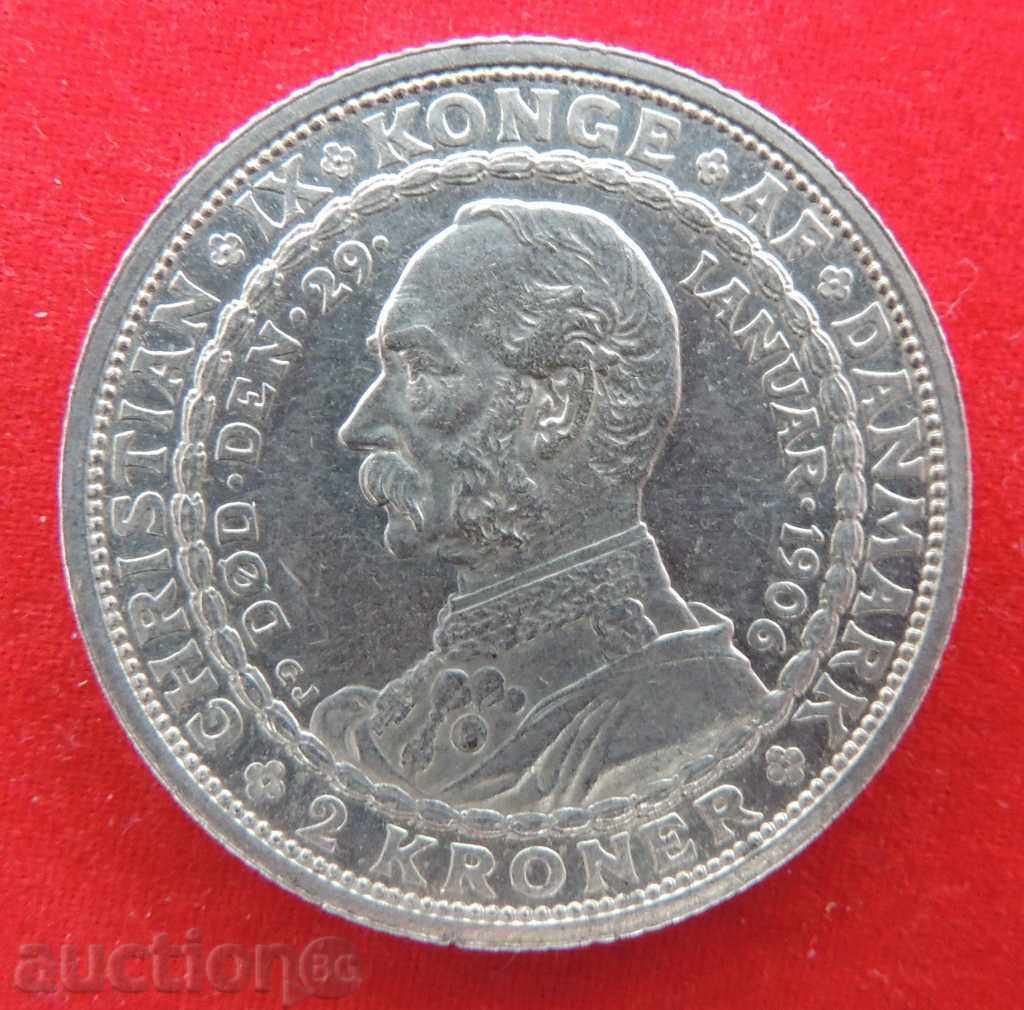 2 coroane 1906 Danemarca argint LICITATE DE TOP CALITATE