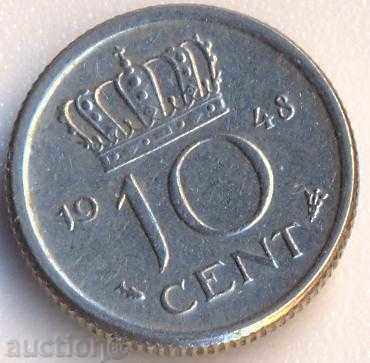 Olanda 10 cenți 1948
