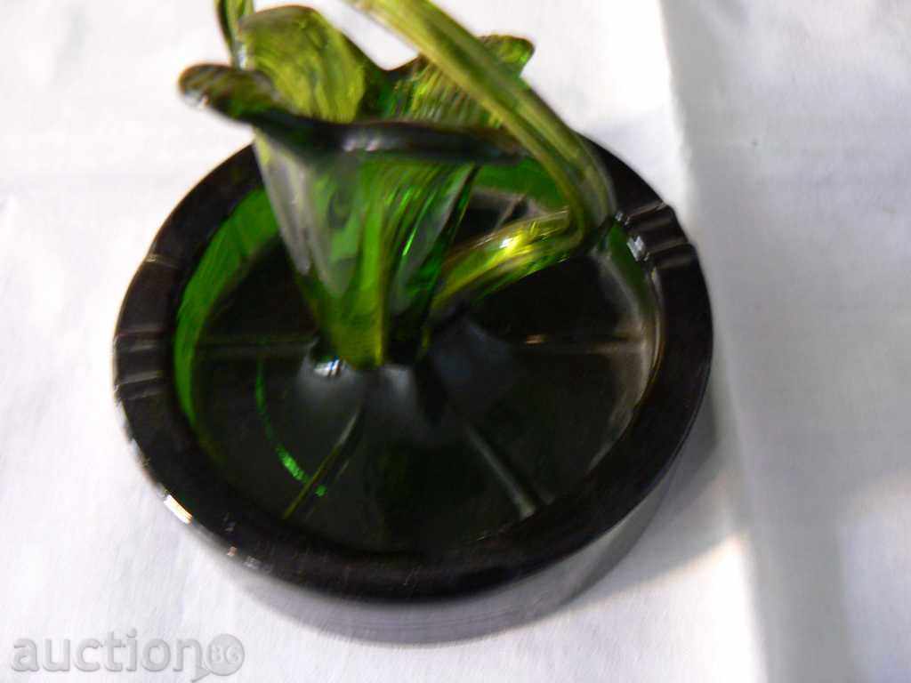 Auction An old ashtray of solid glass and another! Auction An old ashtray of solid glass and another!