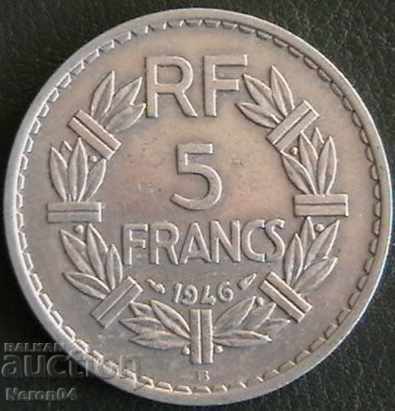 5 francs 1946 B, France
