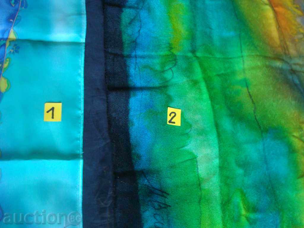 Scarves, headscarves 2 pcs, hand painted. on silk /batik/. with price 37.95 BGN | € 19.40 Scarves, headscarves 2 pcs, hand painted. on silk /batik/. with price 37.95 BGN | € 19.40
