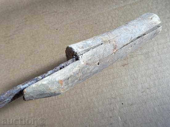 Old hand-made fork, wrought iron, chopper - 6