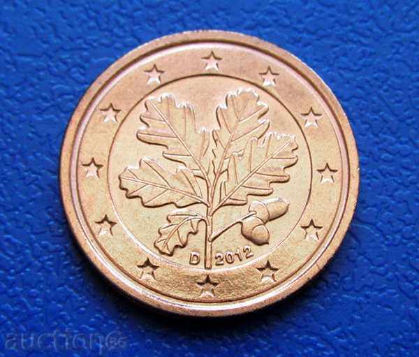 Германия 2 евроцента Euro cent 2012 D