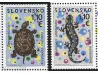 Чисти марки Влечуги, Костенурка, Саламандър 2009 от Словакия