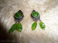 Σκουλαρίκια με πράσινες πέτρες ΠΑΛΙΑ, κλιπ
