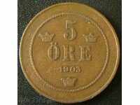 5 öre 1903 Suedia