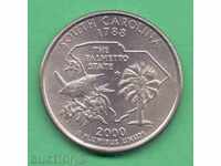 (¯`'•.¸ 25 cents 2000 P USA (South Carolina) aUNC ¸.•'´¯)