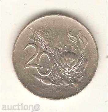 +Южно Африканска Република  20  центa  1965 г. английски