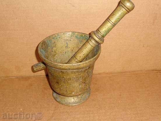 Παλαιό χάλκινο κονίαμα, σφυρί, κονίαμα - 7 Παλαιό χάλκινο κονίαμα, σφυρί, κονίαμα - 7