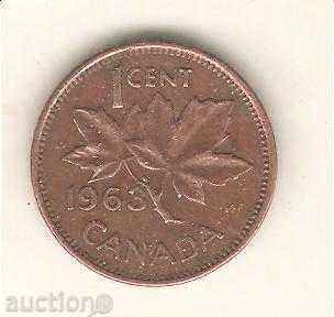 +Канада  1  цент  1963 г.