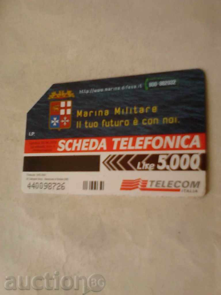 Phonocard TELECOM ITALIA 5000 lire with price 7.00 BGN | € 3.58 Phonocard TELECOM ITALIA 5000 lire with price 7.00 BGN | € 3.58