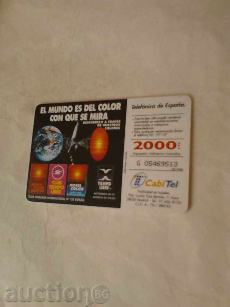 Phonecard Spain El Mundo es Color with Mira