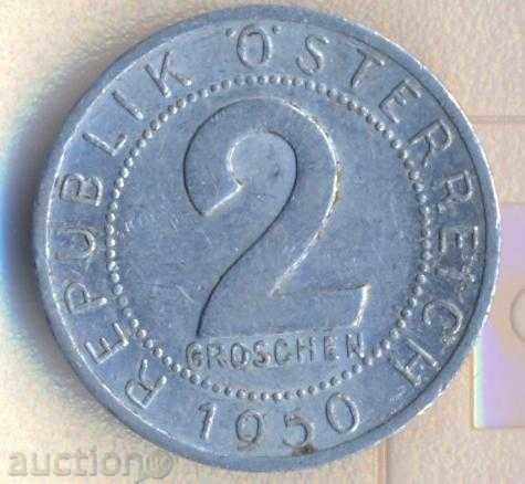 Австрия 2 гроша 1950 година