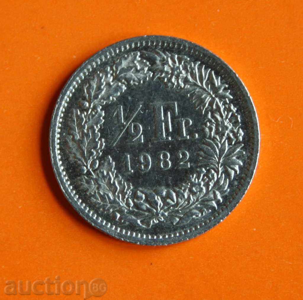 1/2  франк 1982  Швейцария