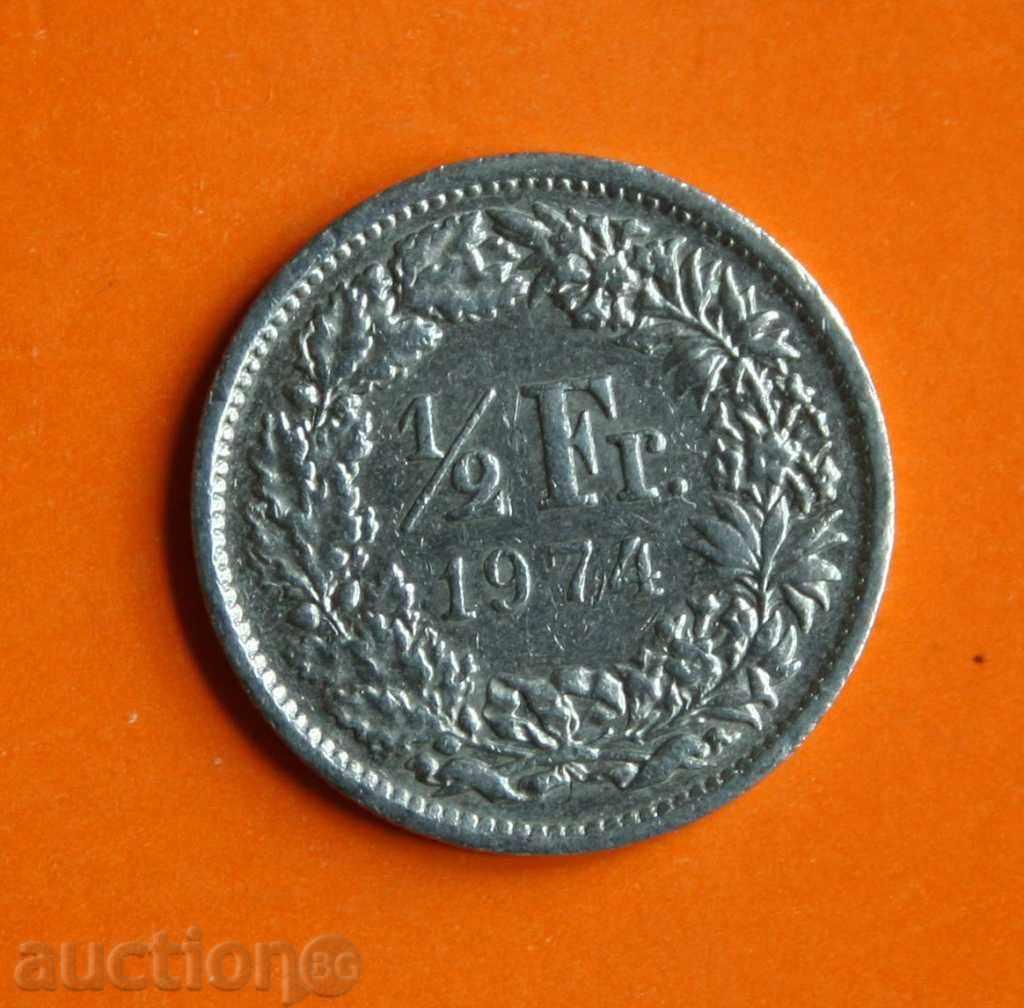 1/2 franc 1974 Elveția