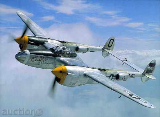 model de avion de hârtie P-38 "Lightning" (SUA)
