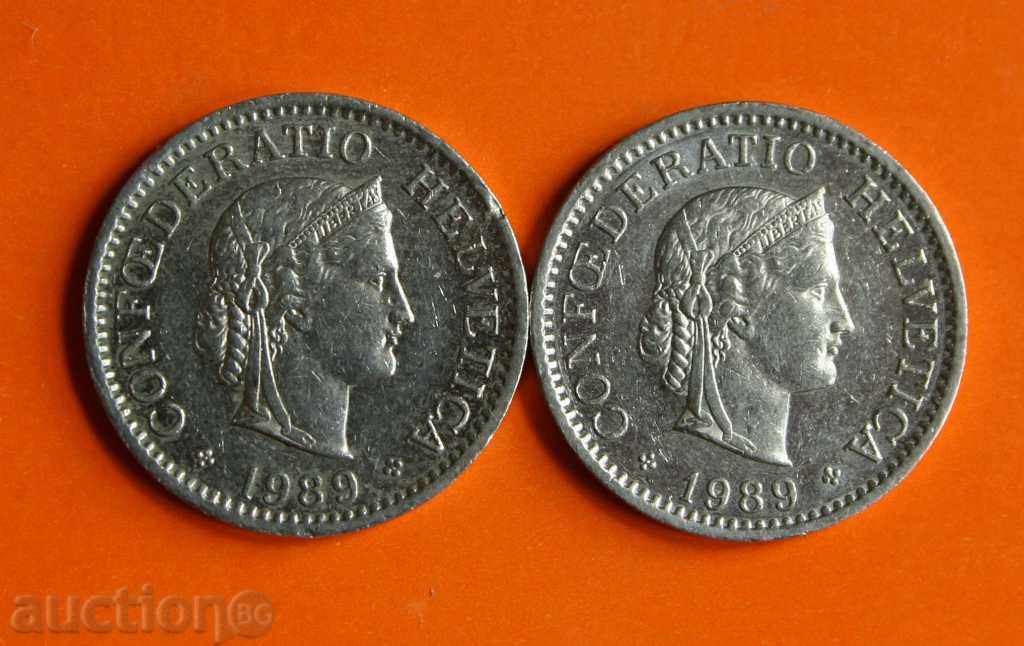 10 ραπέλ 1989 αριθμός Ελβετία -Δύο με τιμή € 0.46 | 0.90 BGN
