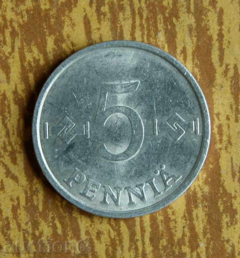 5 penny 1977 Finland