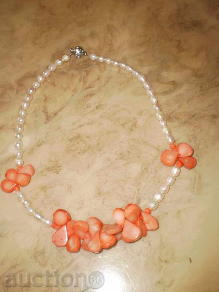 Δημοπρασία Χάντρες από φυσικό κοράλλι και λευκές πέρλες-4 Δημοπρασία Χάντρες από φυσικό κοράλλι και λευκές πέρλες-4