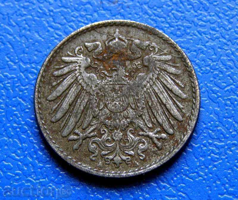Germany 5 Pfennig 1917A with price € 0.51 | 1.00 BGN