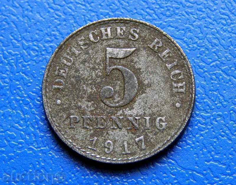 Germany 5 Pfennig 1917A Germany 5 Pfennig 1917A