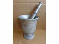 Aluminum mortar with hammer, mortar