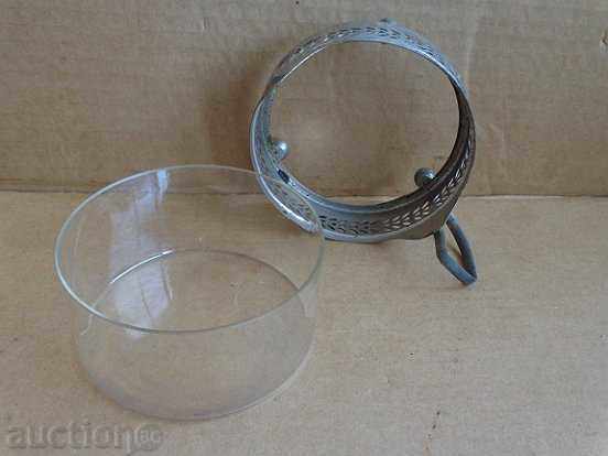 Аукцион Стара стъклена захарница, бонбониера, съд