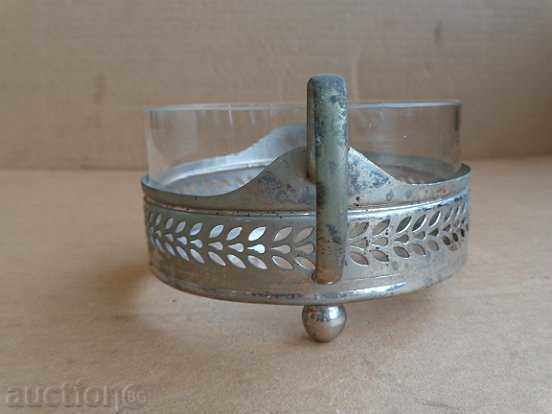 Доставка на Стара стъклена захарница, бонбониера, съд