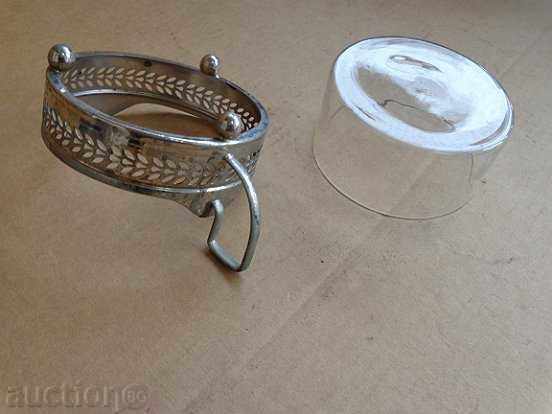 Стара стъклена захарница, бонбониера, съд - 5