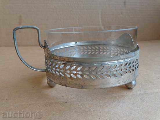 Стара стъклена захарница, бонбониера, съд - 7