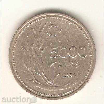 + Turkey 5000 pounds 1994