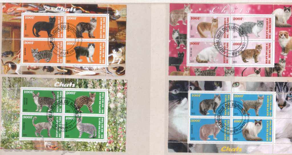 BURUNDI  2011  Фауна-  Животни  4  блок от 4 марки