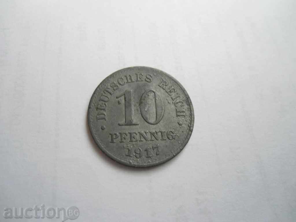 GERMANY 10 PFINING 1917 YEAR