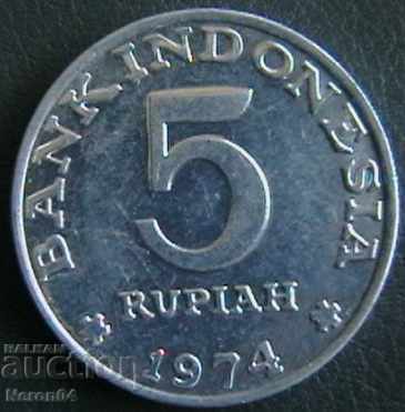 5 rupii 1974 FAO, Indonezia