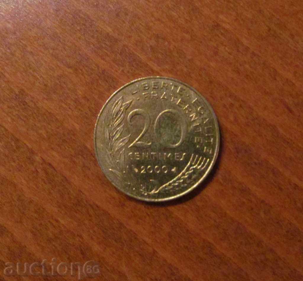 20 centime France 2000