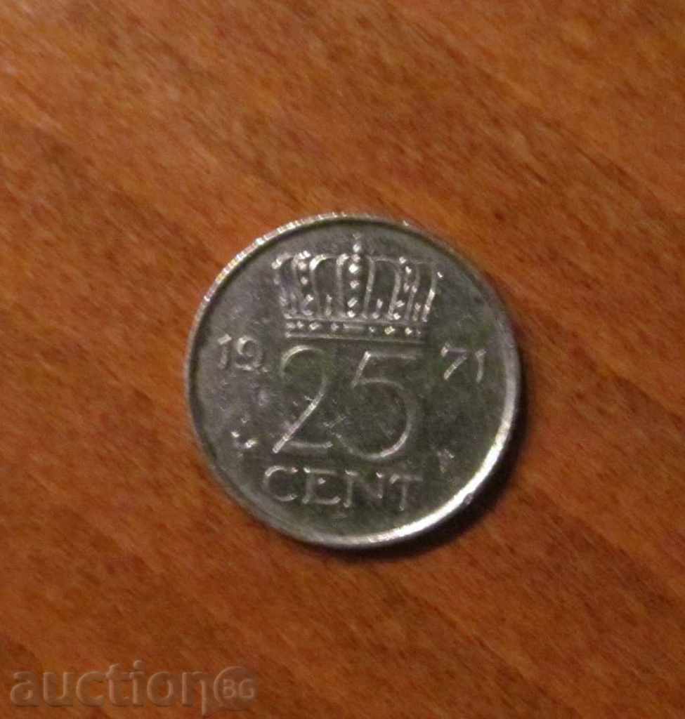 25 цента Холандия 1971 година
