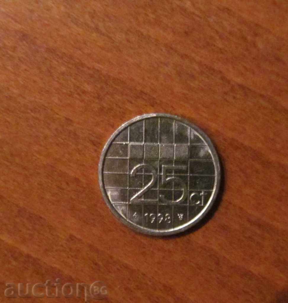 25 цента Холандия 1998 година